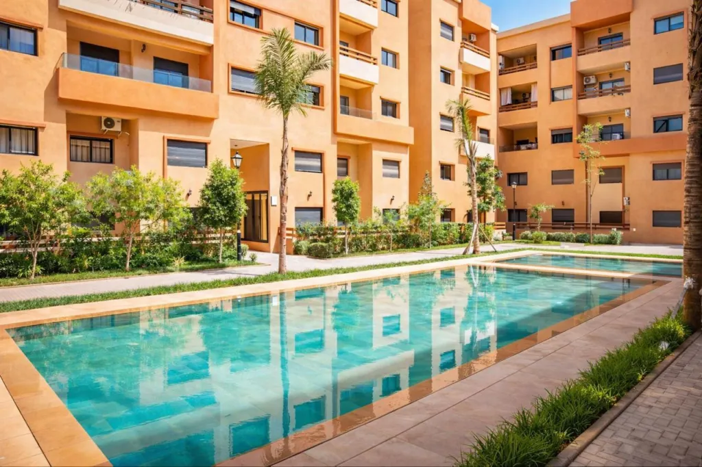 Bel appartement meublé à vendre à Guéliz — Piscines